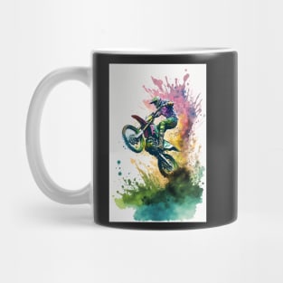 Motocross Watercolor Painting Mug